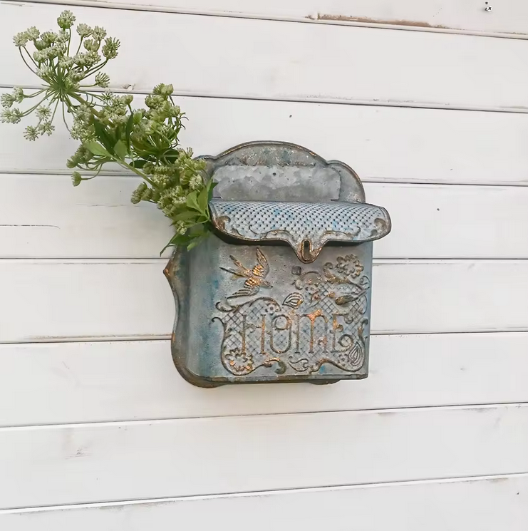 Turquoise & Gold Decorative Wall-Mounted Mailbox