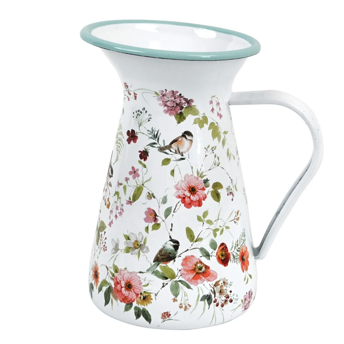 Farmhouse Flower Vase - Decorative Metal Pitcher Milk Jug For Floral Arrangements