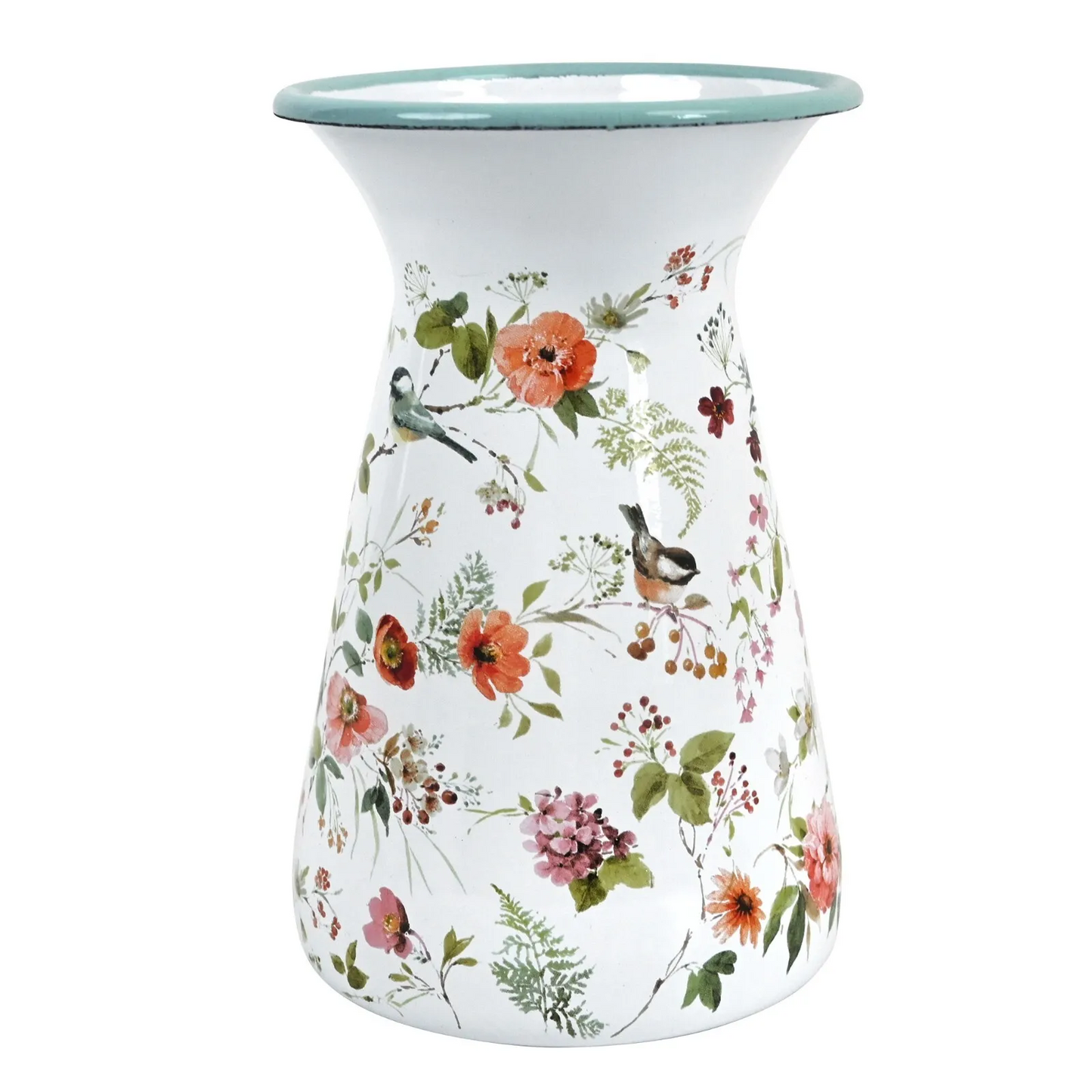 Farmhouse Flower Vase - Decorative Metal Pitcher Milk Jug For Floral Arrangements